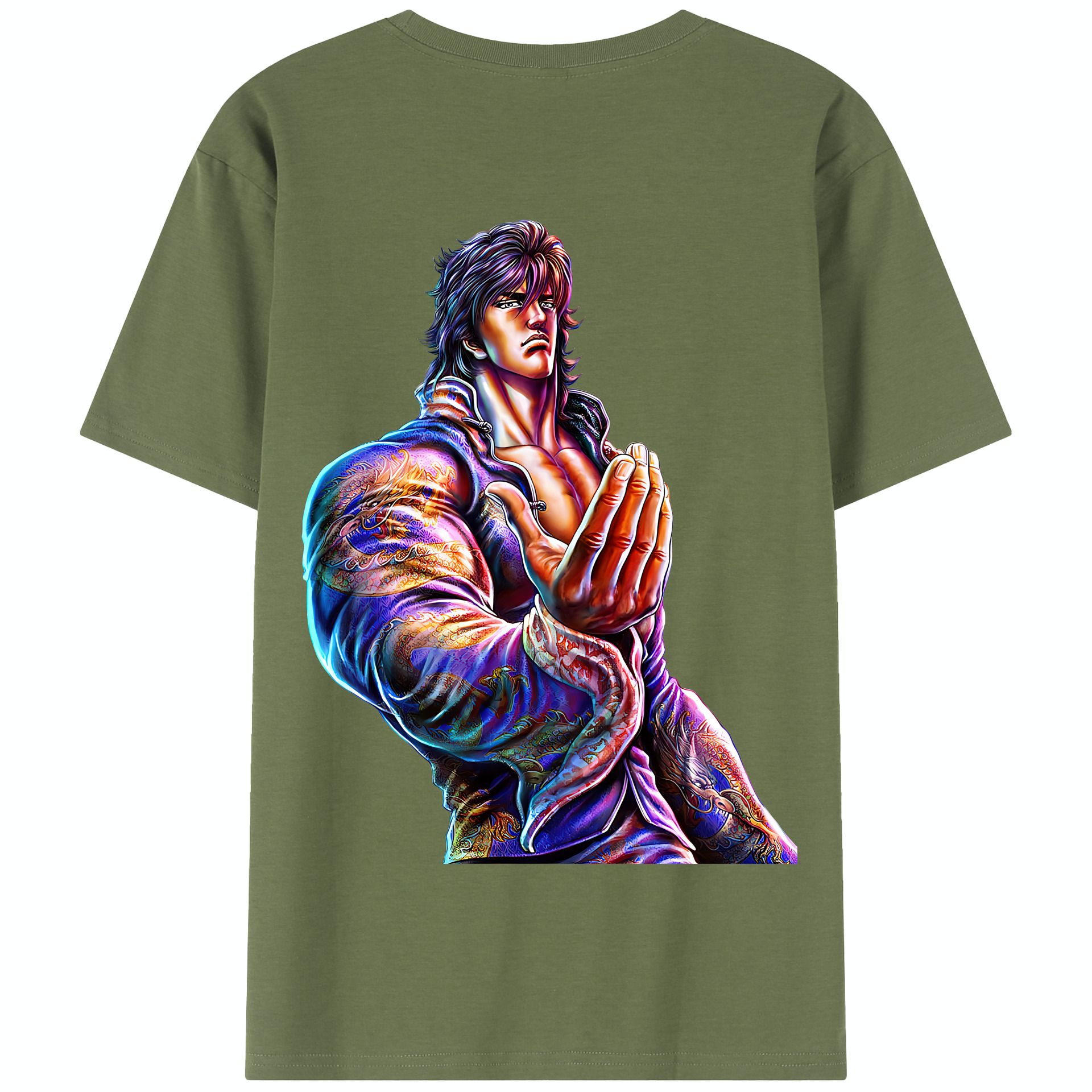 （画像用） 北斗の拳 Fist of the North Star 綿100％半袖Tシャツ（背面プリント）